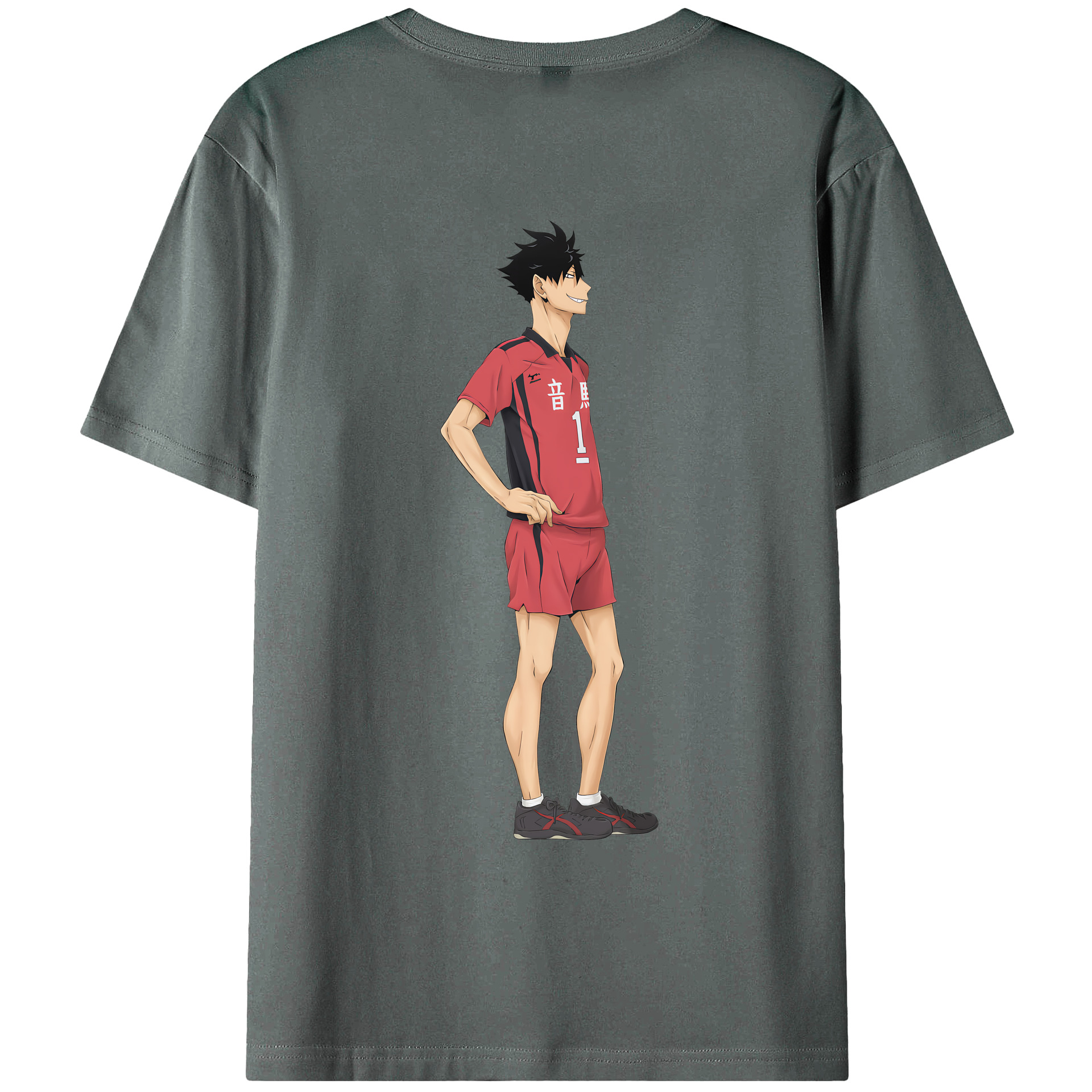 （画像用） ハイキュー!! Haikyu!! 綿100％ メンズ半袖Tシャツ（バックプリント） 通気性